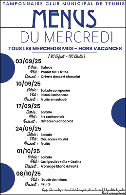 Menus du mercredi